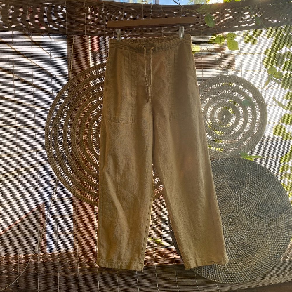 Khaki Organic Cotton Relaxed Fit Pants
